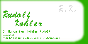 rudolf kohler business card